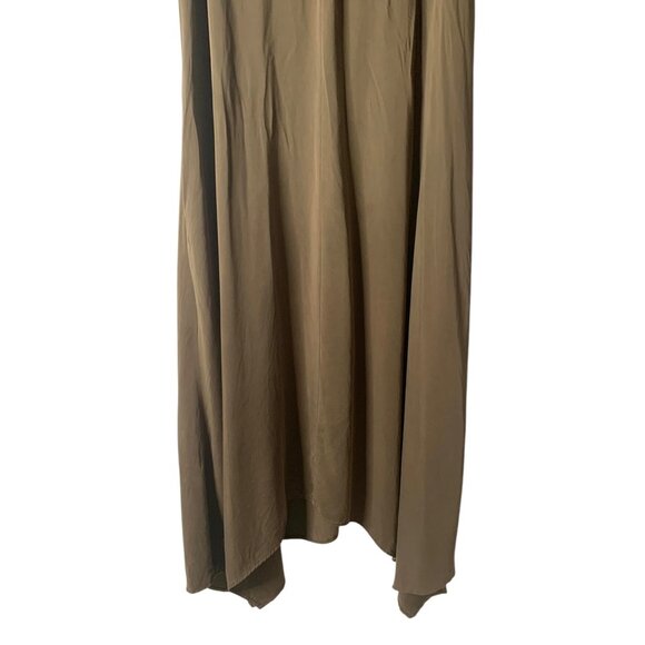MAEVE by Anthropologie Olive Green Cold Shoulder Cupra Women's Midi Dress Small - Picture 4 of 7